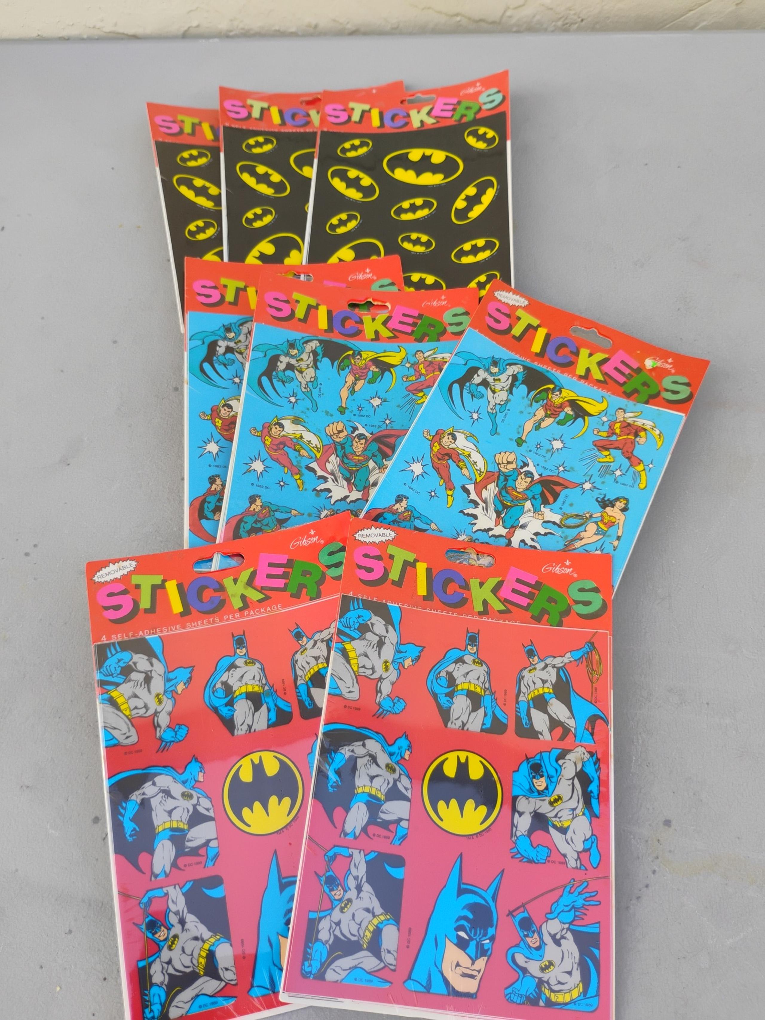Vintage DC Comics Batman and Super Heroes Self Adhesive Stickers