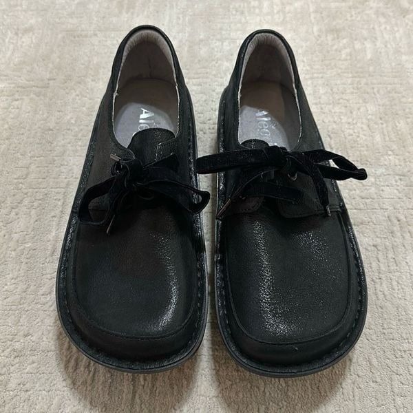 Alegria Dani Black Leather Lace Up Oxford Comfort Shoes Women’s Sz 36