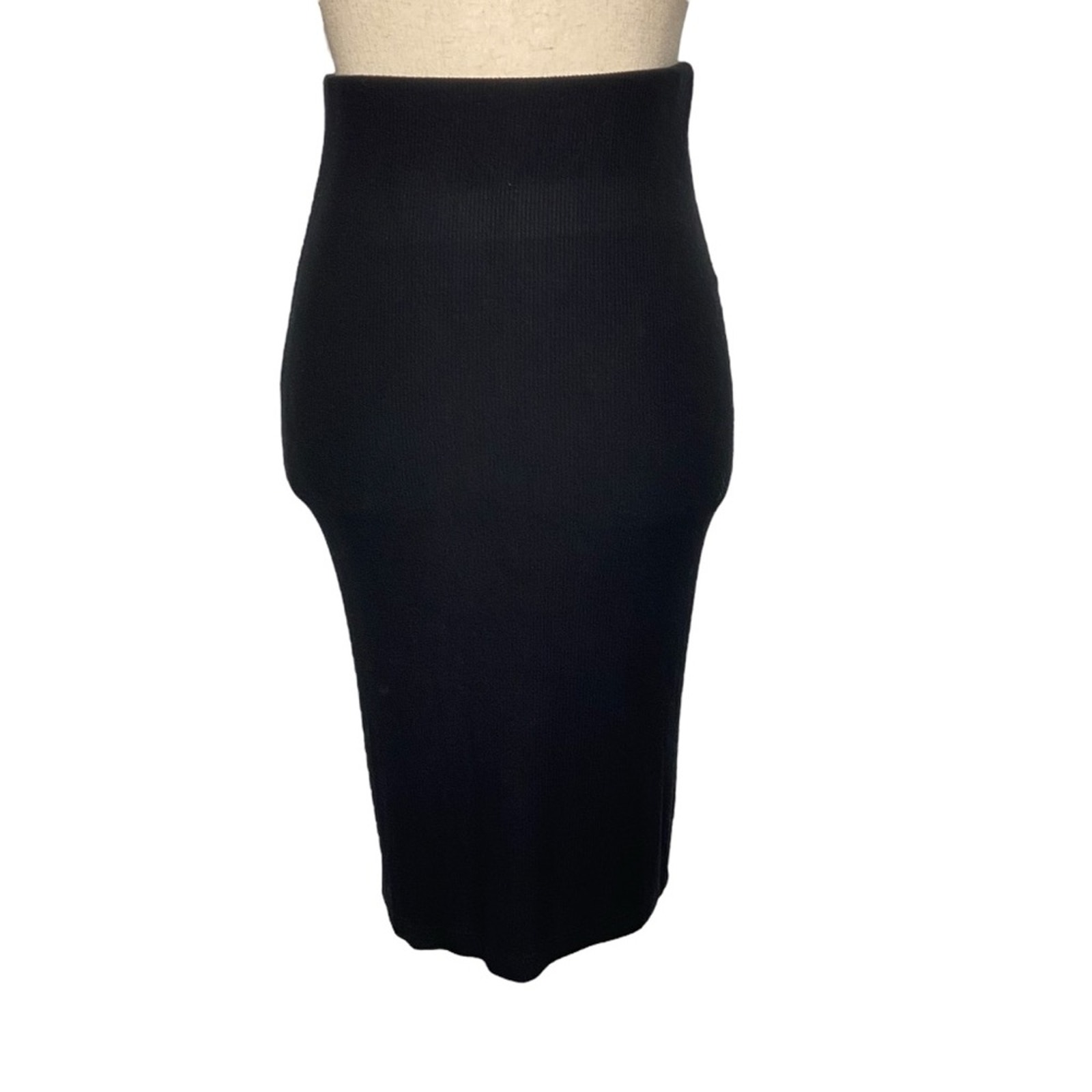 GBTSO Ribbed Pull On Bodycon Fit Midi Skirt In Black Women’s Size Small