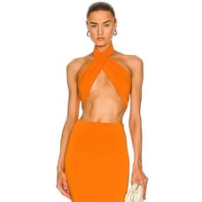 The Andamane Jasmine Halter Top in Orange Size S