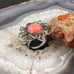 Carolyn Pollack Sterling Silver Oval Pink Coral Decorated Ring Size 7 For Women