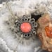 Carolyn Pollack Sterling Silver Oval Pink Coral Decorated Ring Size 7 For Women