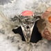 Carolyn Pollack Sterling Silver Oval Pink Coral Decorated Ring Size 7 For Women