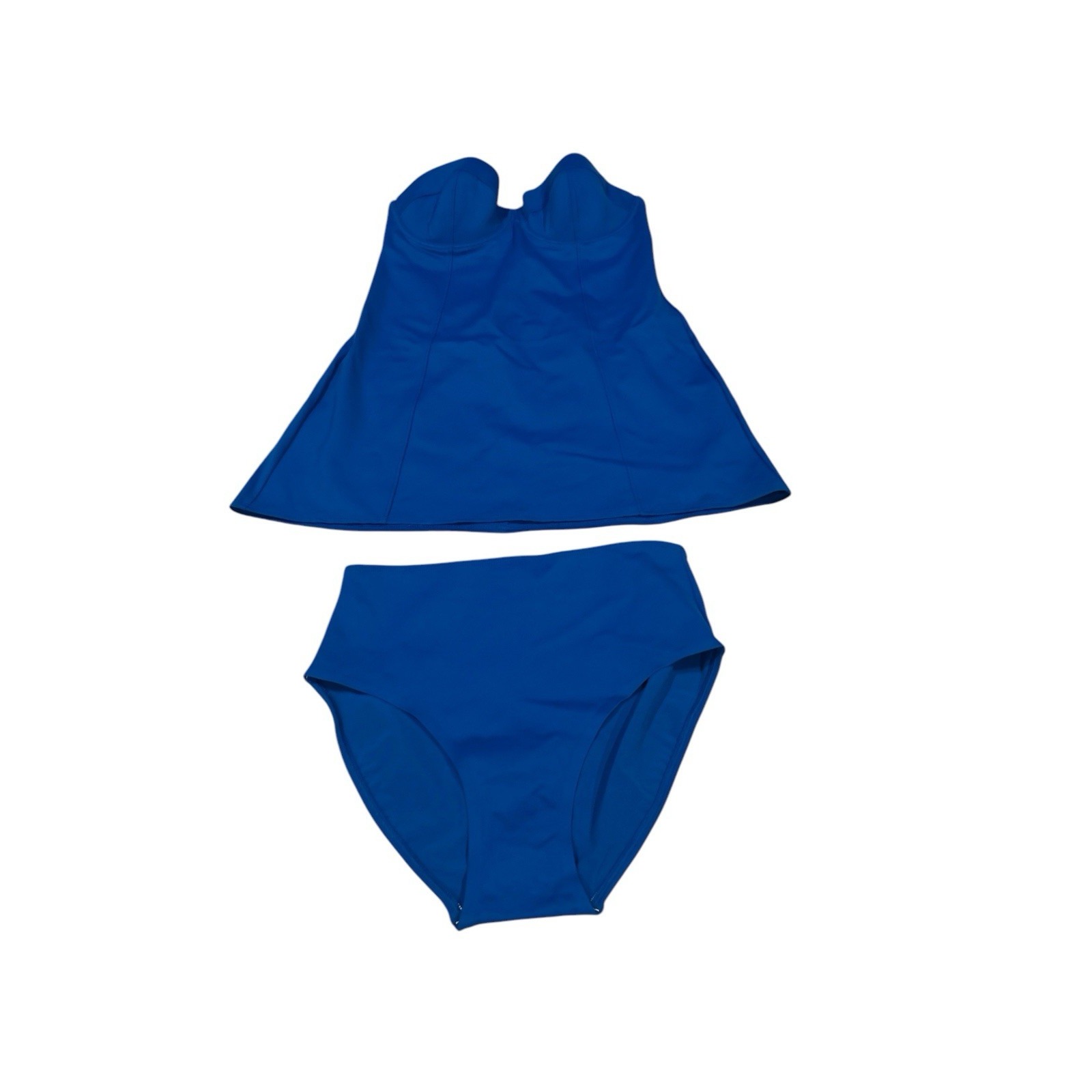 Spanx NWOT Blue Strapless Tankini Set Bottoms 6 Top 8