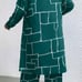 Woman Geometric Print Long Shirt Dress with wide Leg Pants with Pockets SIZE 0XL