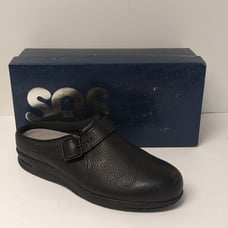 SAS Clog Slip Resistant Shoes, Black Leather, Women's 10 M