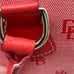 Dooney & Bourke Red Monogram Canvas Leather Trim Large Domed Satchel Bag