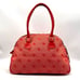 Dooney & Bourke Red Monogram Canvas Leather Trim Large Domed Satchel Bag