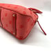 Dooney & Bourke Red Monogram Canvas Leather Trim Large Domed Satchel Bag