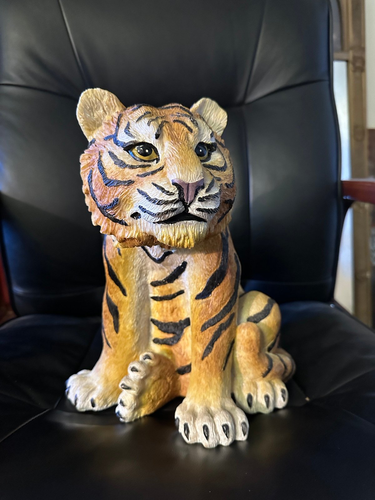 vintage one or a kind medium tiger statue antique