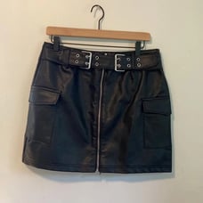black leather skirt