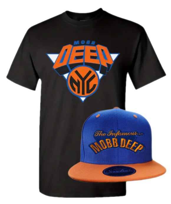 New Mobb Deep NYC/Knicks Colorway Embroidered Snapback & Shirt 3XL Mens