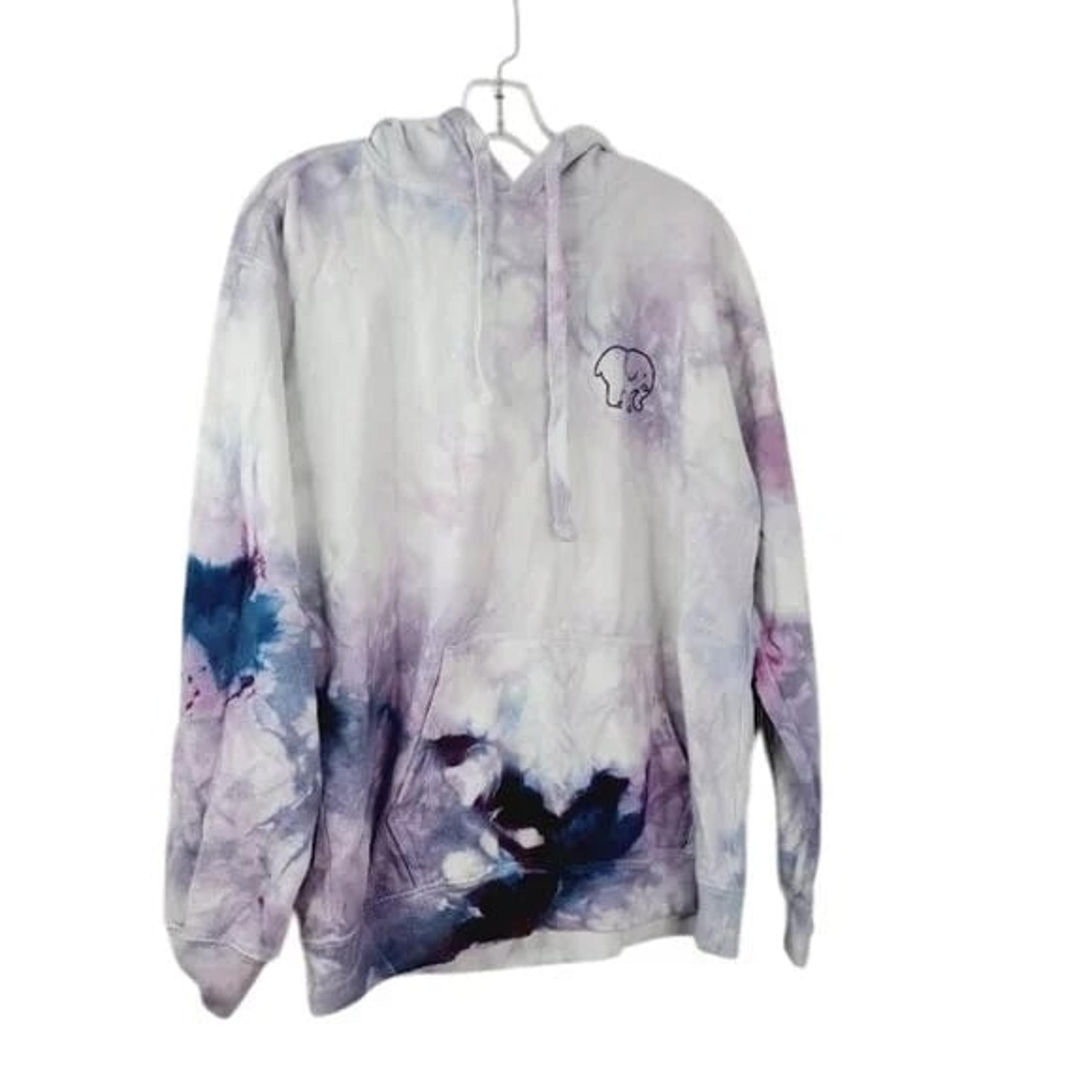 Ivory Ella Women's Purple White Tie Dye Casual Pullover Hoodie Size M