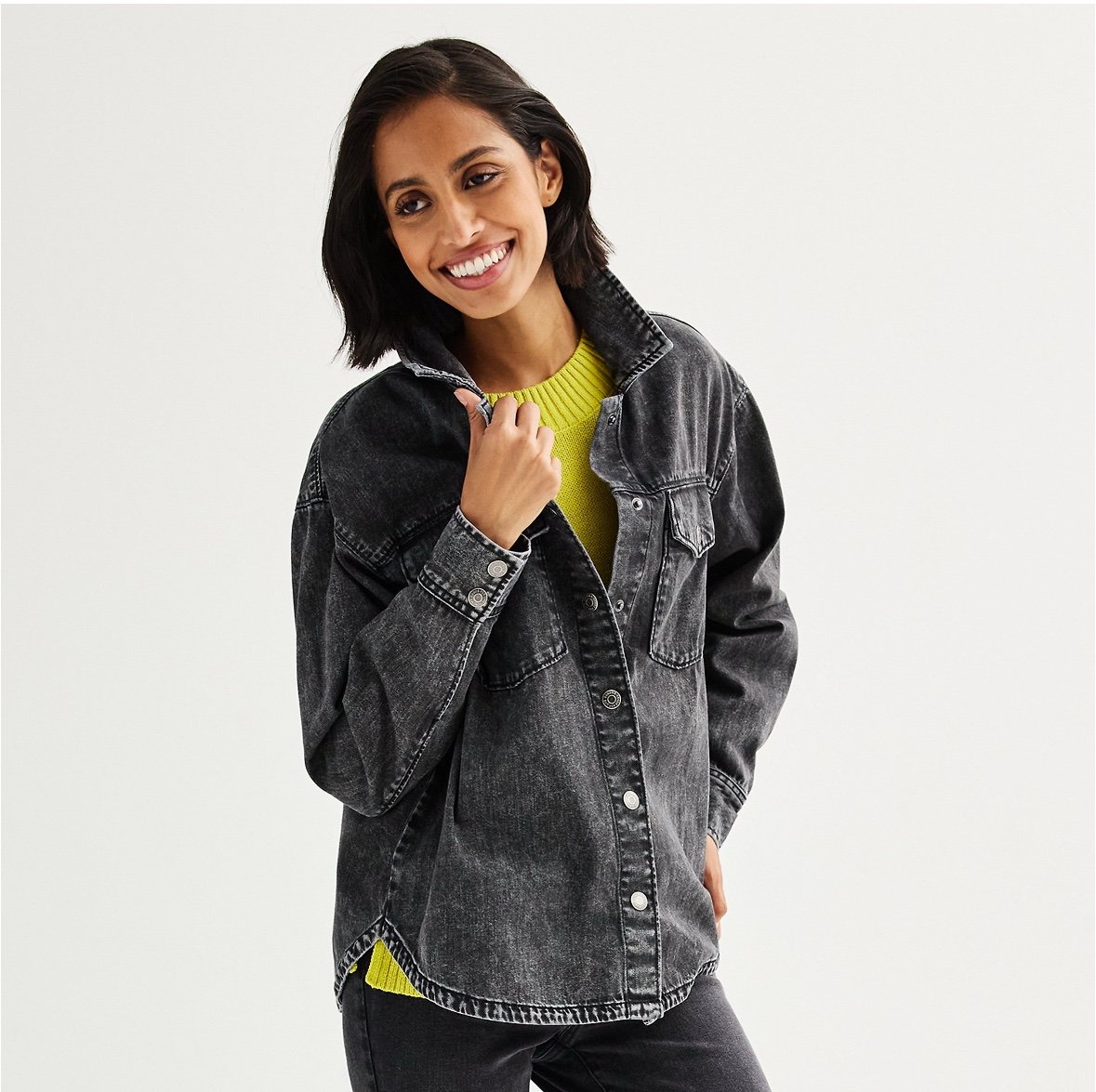 New Women’s lightweight oversized black washed shacket size XXL