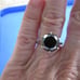 4.77ct 100% REAL NATURAL BLACK DIAMOND RING, CERTIFICATE,FR EE DIA TESTER Size 7