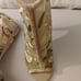 Embroidered Open Toe Ivory, Cream, Brown and Tan High Heel Shoes Zippered Back