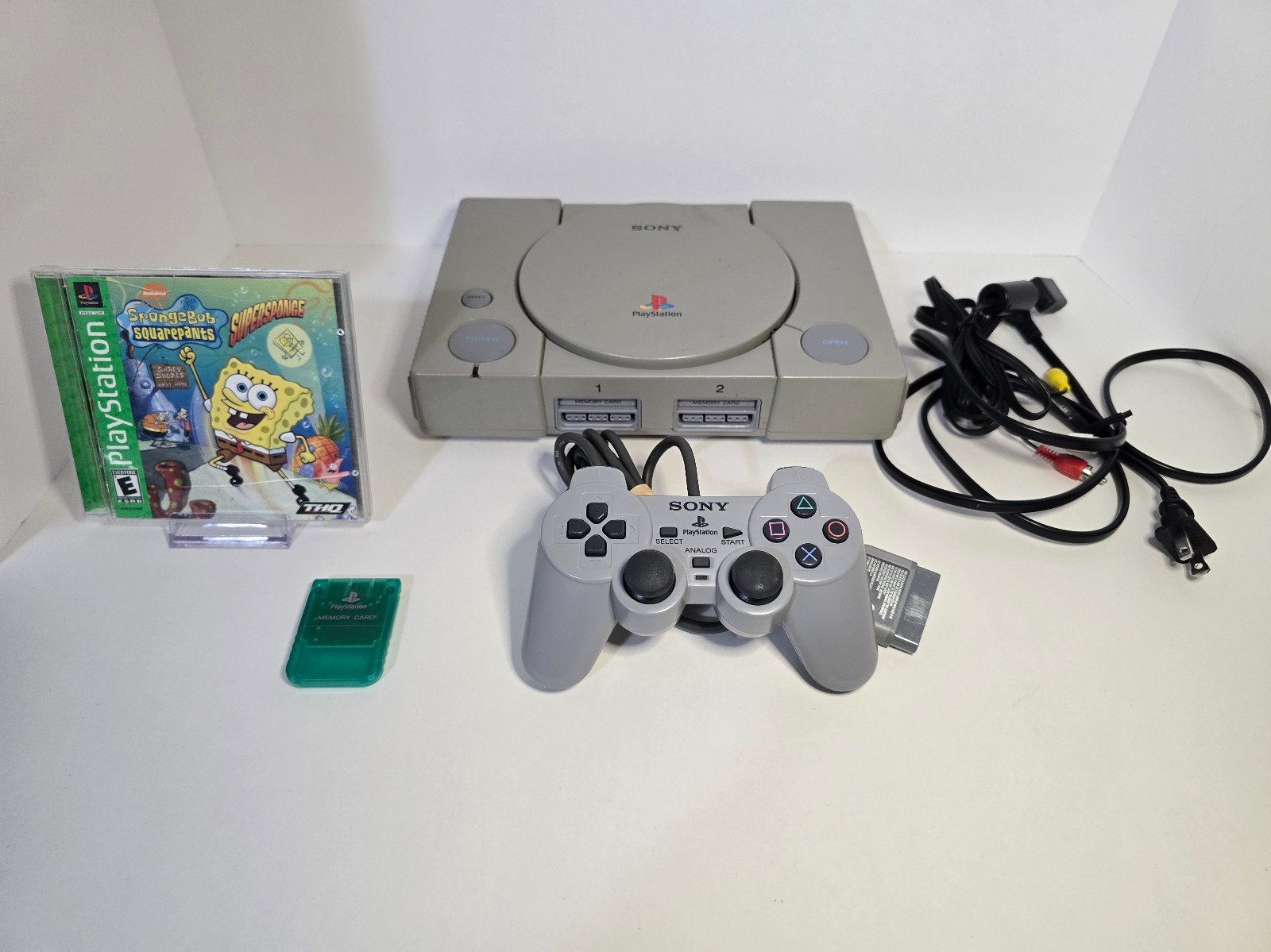 Official Sony PlayStation 1 PS1 Console Complete W/ Controller + SpongeBob Game
