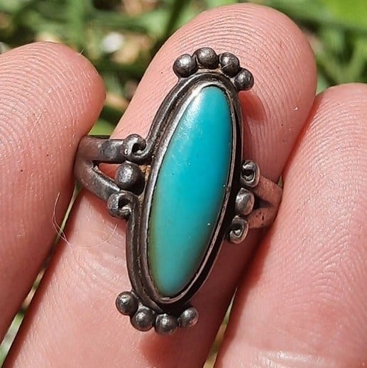 Bell trading Post Sterling Silver Turquoise Ring size 5.5