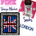 VS PINK LONDON DESTINATION SHERPA BLANKET & SOCKS