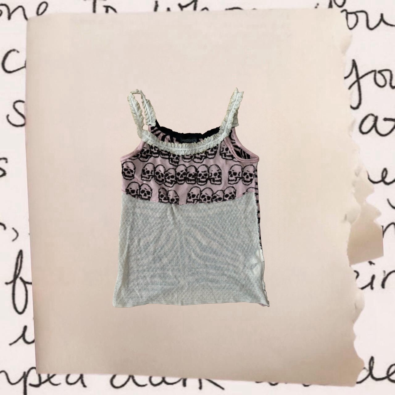 hysteric glamour skull zebra print lace trim camisole with gold embellishments