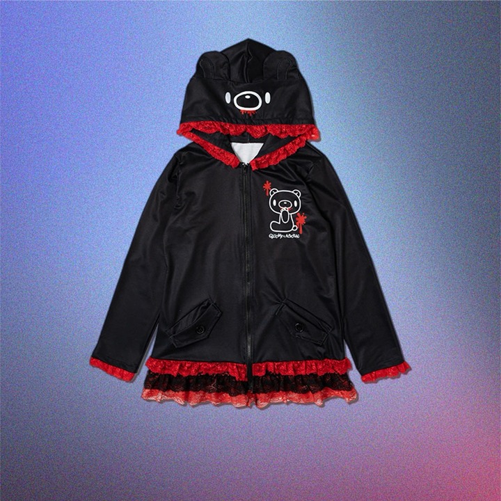 NEW - ACDC RAG Gloomy Bear Dark Gloomy Bear Ears Zip Up Hoodie