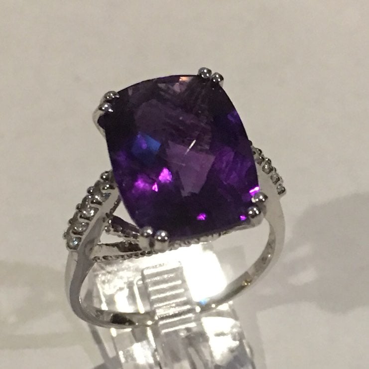 Sterling Silver Amethyst Ring Sz 11