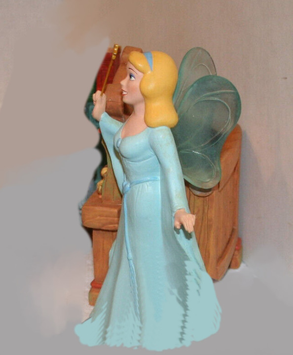 Vintage Pinocchio Blue Fairy/Geppetto Toy Hutch PEN HOLDER Disney Desk Set 22096