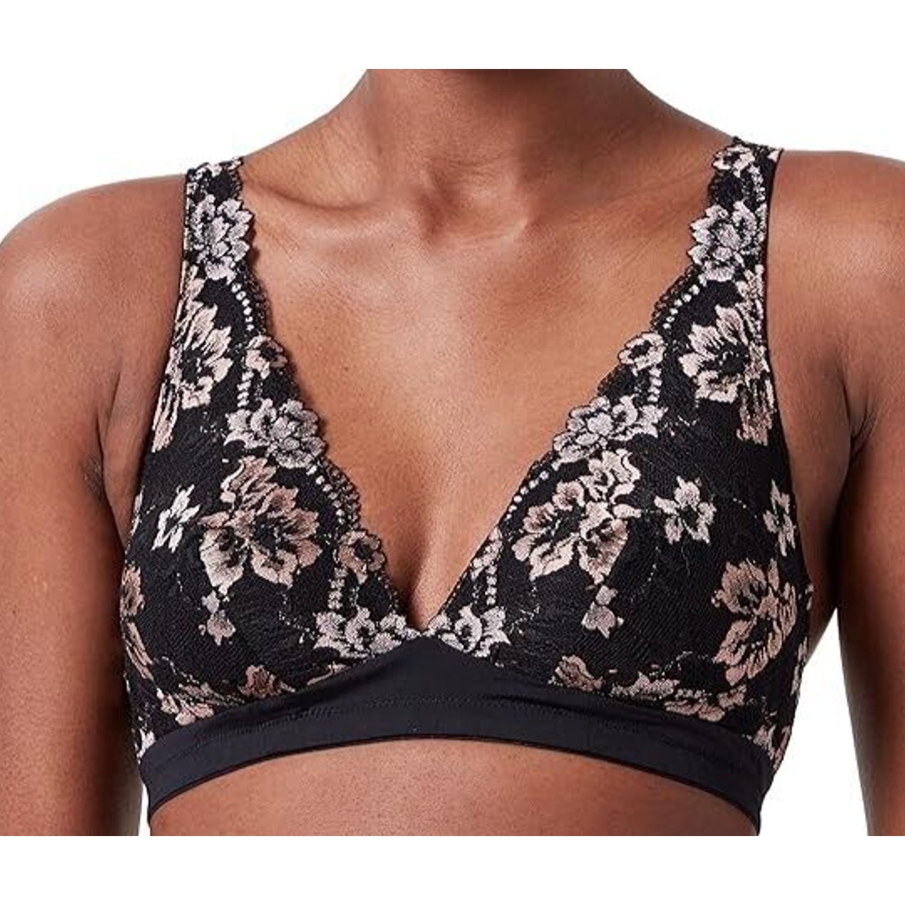 Cosabella Savona Floral Bralette (Size L) V-Neck Chic Lace Adjustable Straps NWT