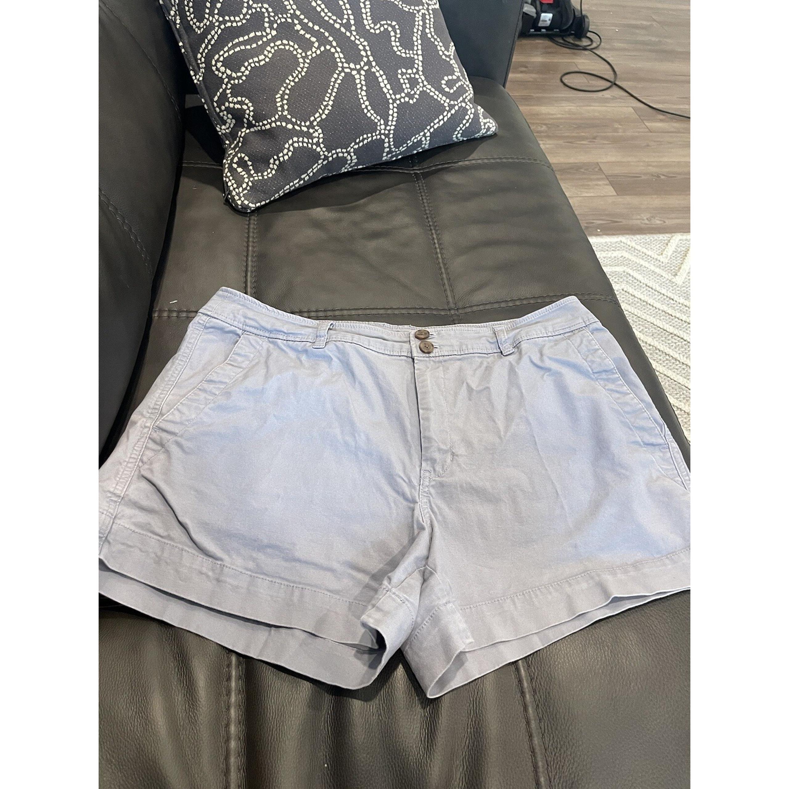 A New Day Women's 16 Gray Stretch Canvas High-Waisted Utility Shorts