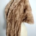 Vintage Genuine Real Mink Fur Stole Wrap w Pockets Womens