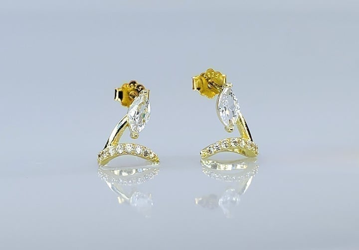 14K Gold Womens Twisted Style 1ct Diamond Earrings 14 Karat Silver Real Jewelry