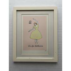 B is for Ballerina White Framed Art