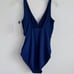 Lauren Ralph Lauren Stretch Tummy Control Shirred Swimsuit Size 10 -Blue-