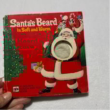 Vintage 1974 Santa’s Beard A Golden Touch And Feel Peek A Boo Board Book