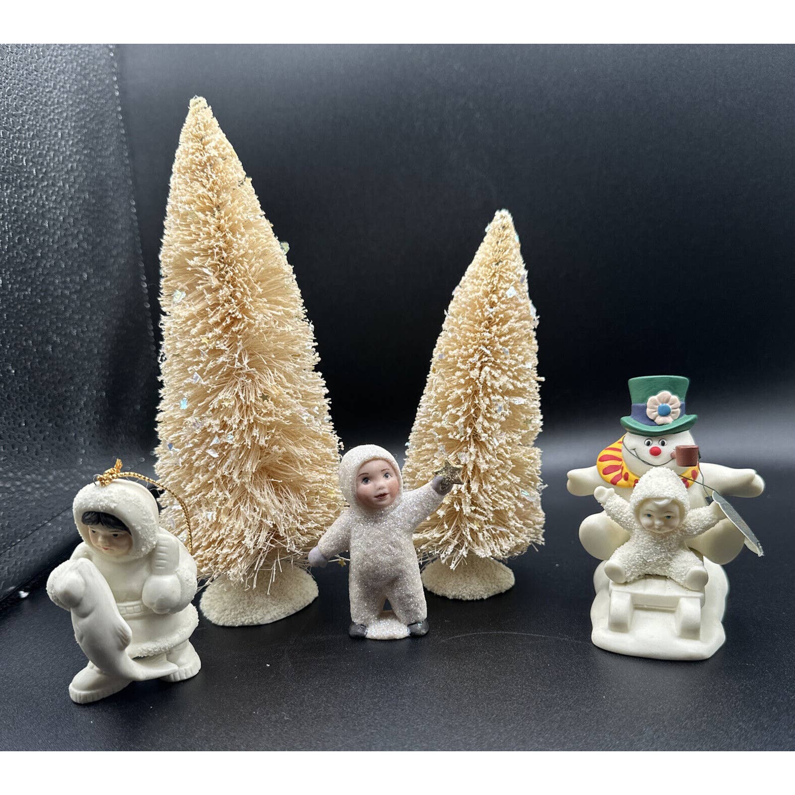 Cute! Department 56 Snowbabies Lot & 2 Trees FROSTY The Snow Man Cute! 5G