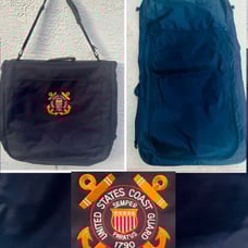 U.S Coast Guard Auxiliary Embroidered Logo Black Garment Bag