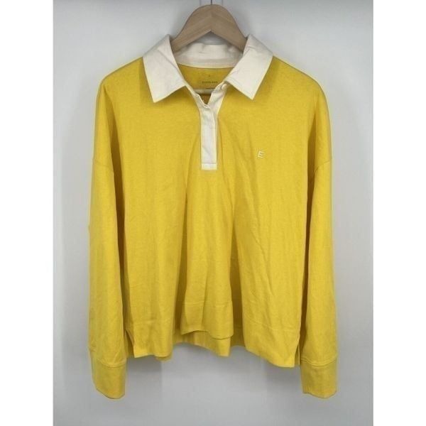 Everlane The Premium Weight Rugby Long Sleeve Shirt Size XL Yellow