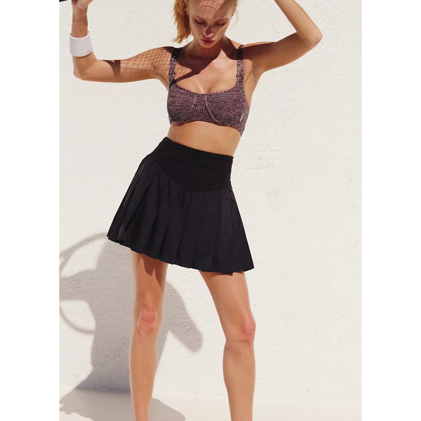 XS Free People Movement Black Swing of Things Pleated Skort NWT