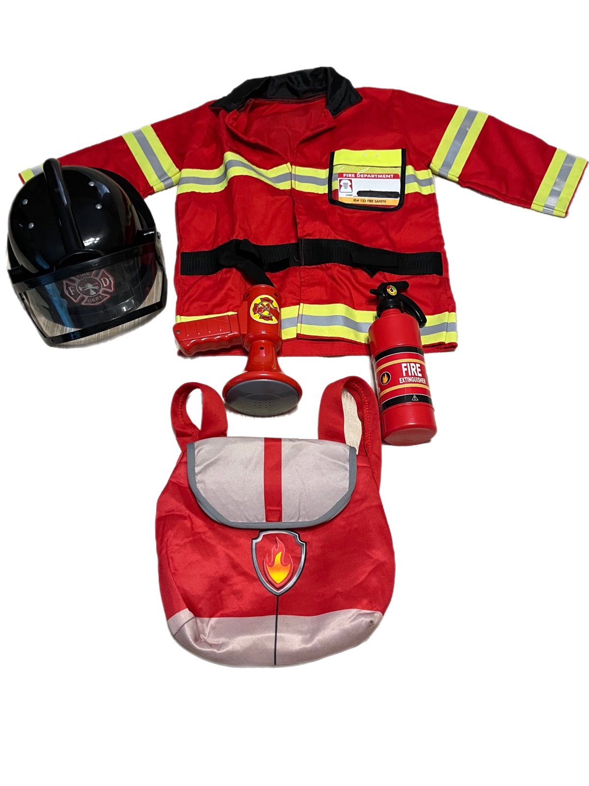 FIREMAN PRETEND PLAY/ HALLOWEEN COSTUME AGES 3-6 YEARS MELISSA & DOUG