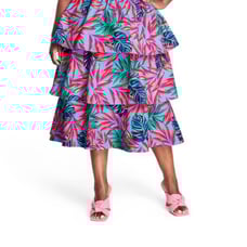 Tabitha brown target tropical print tiered midi skirt