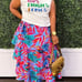 Tabitha brown target tropical print tiered midi skirt