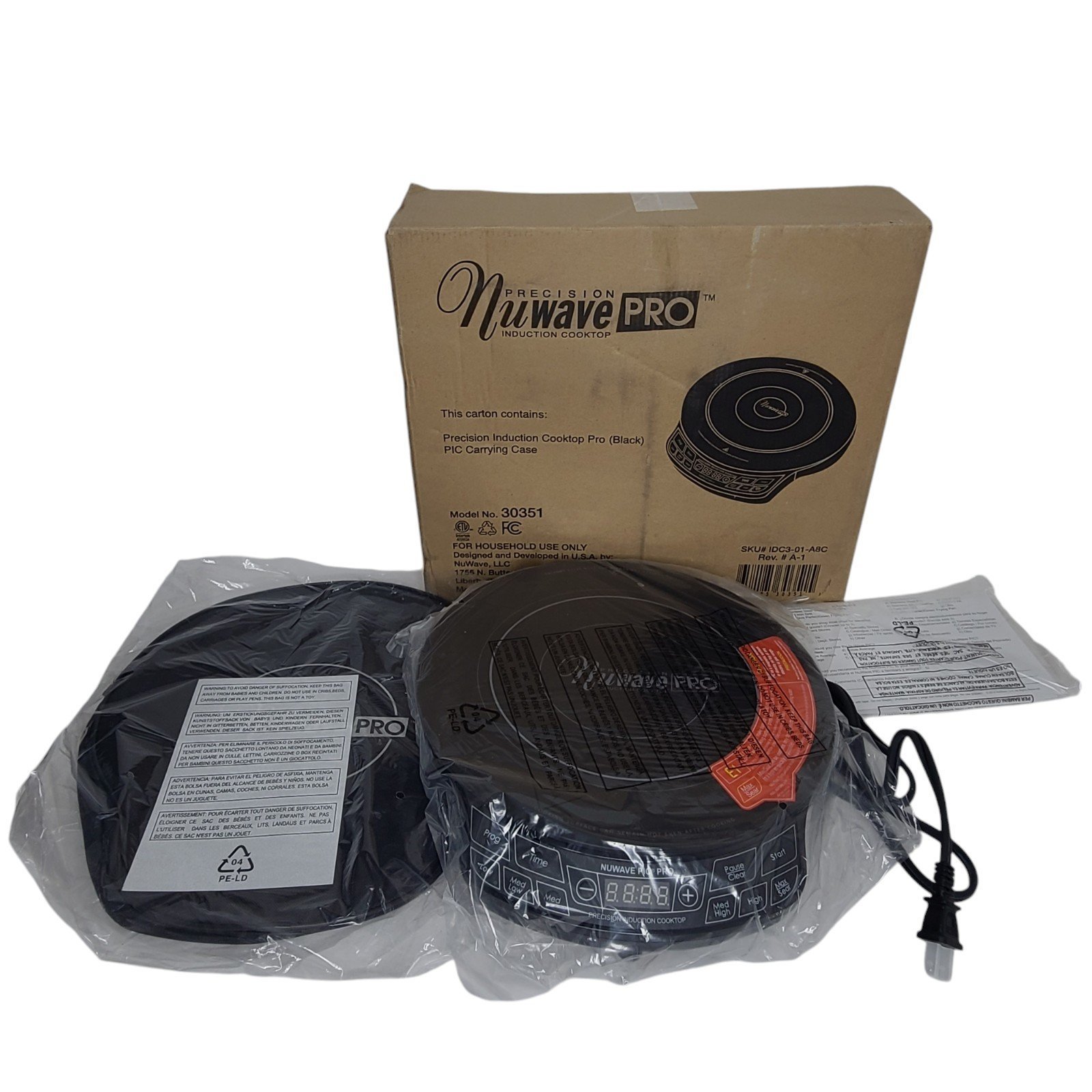 NuWave Pro Precision Induction Cooktop Black 30351 New Open Box
