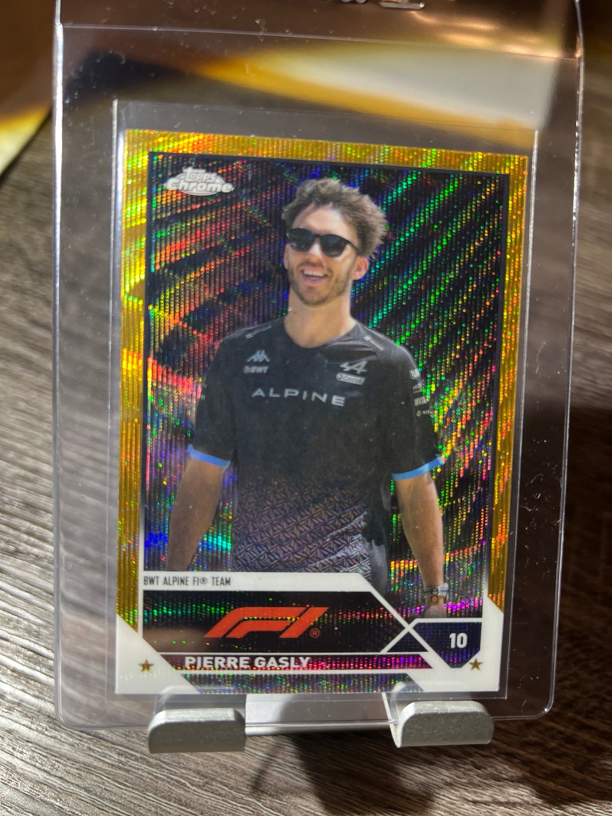 2023 Topps Chrome Formula 1 Pierre Gasly Gold Wave Refractor 08/50