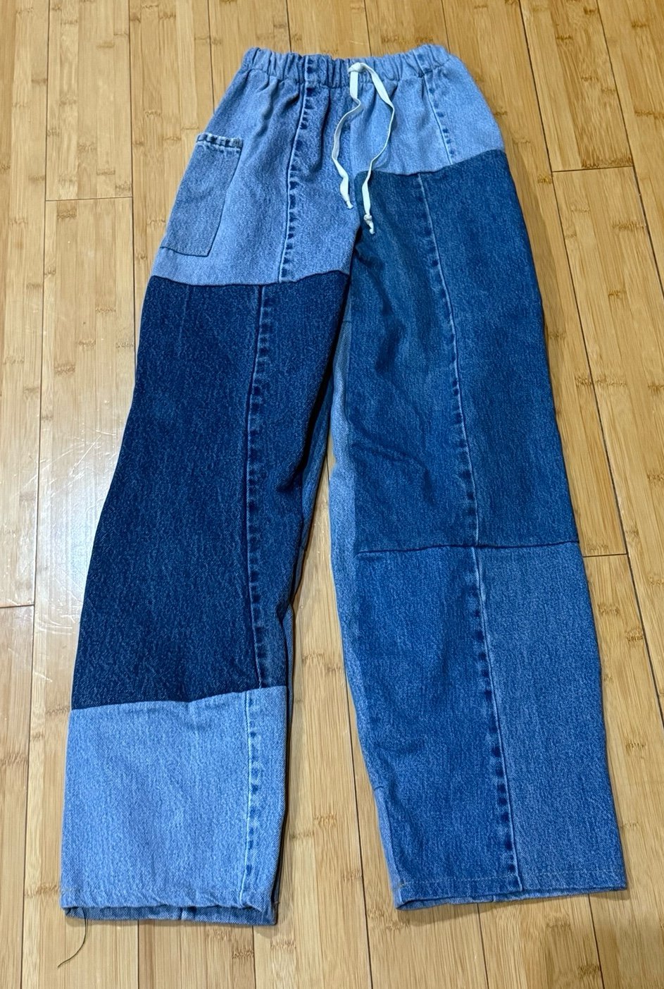 Parke Womens Patchwork Wide Leg Jeans Size XS