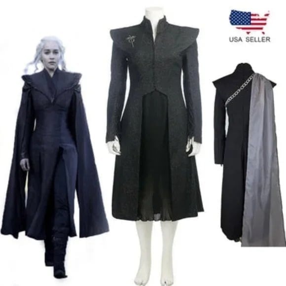 Game of Thrones Daenerys Targaryen Costume Cosplay Halloween 4SET S, M, L, XL