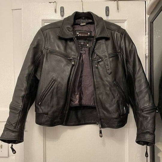 XPERT Black Leather Motorcycle Jacket