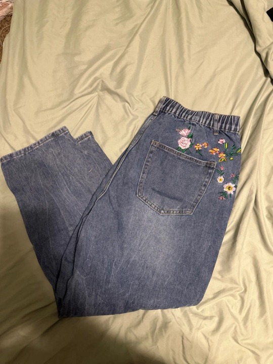 Floral Embroidered Jeans