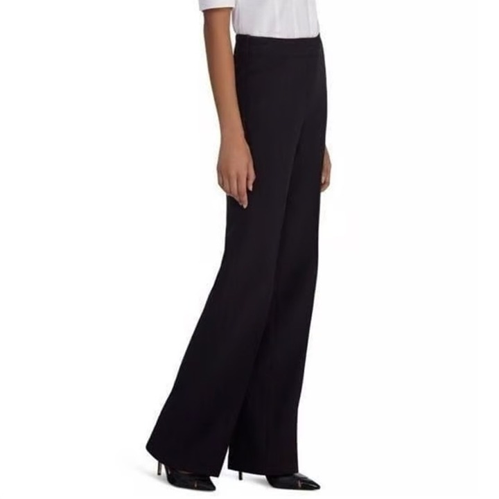 WHITE HOUSE BLACK MARKET Women’s cuffed Trousers fluid wide leg size 12 NWOT