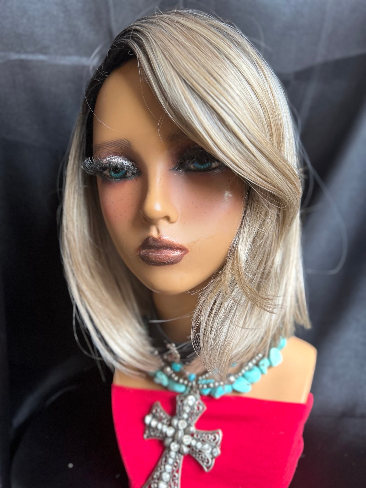 NDE CUSTOM Human Hair Blend BOB WIG # 2137