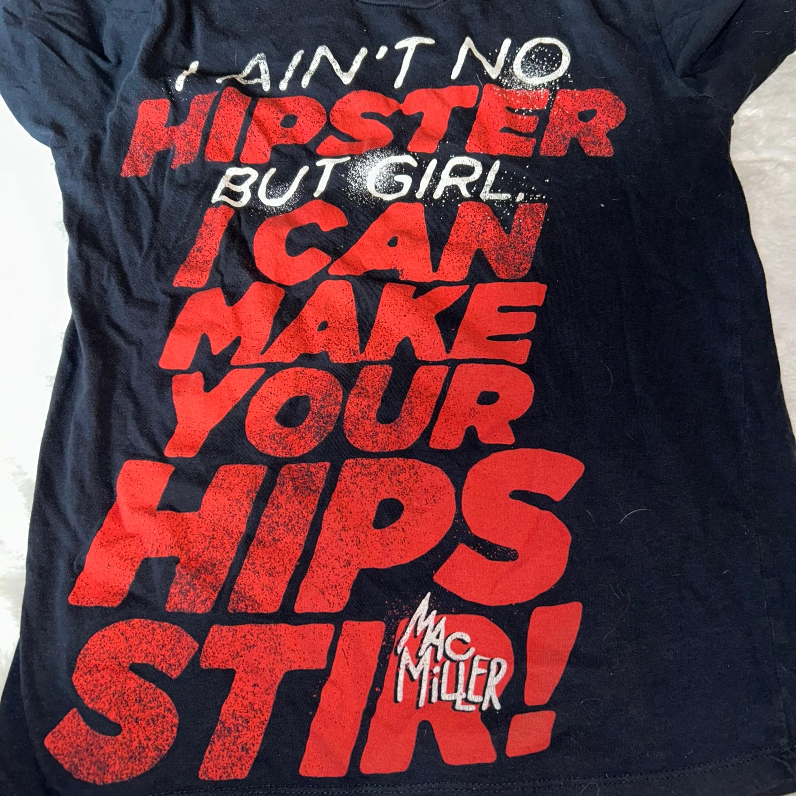 Mac Miller XS Women’s Cut Tee Shirt Hipster Hip Stir Black Rare Star Tees Red